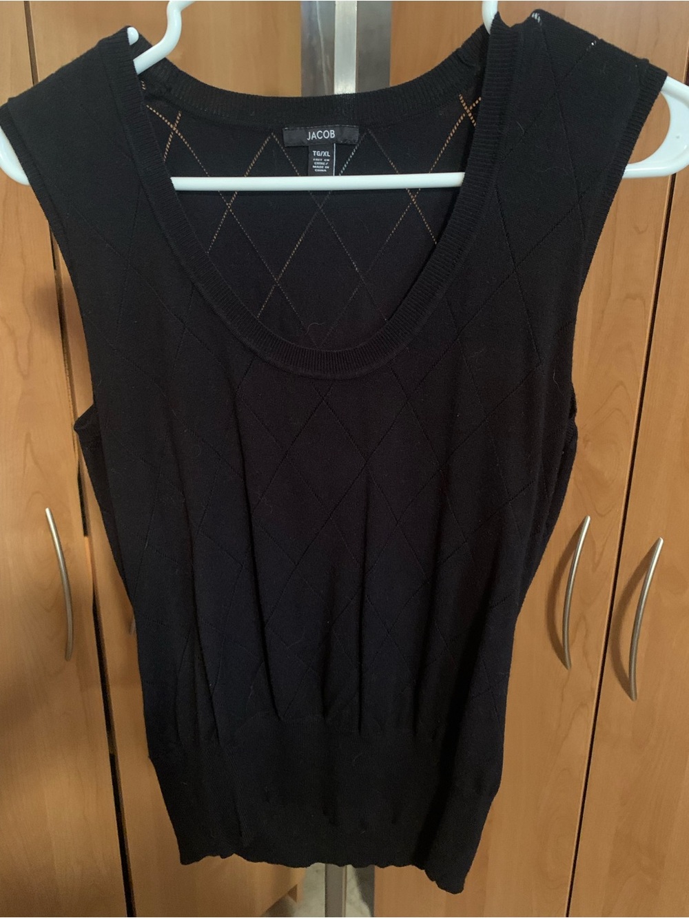 Jacob Black Diamond-Knit Scoop Neck Tank